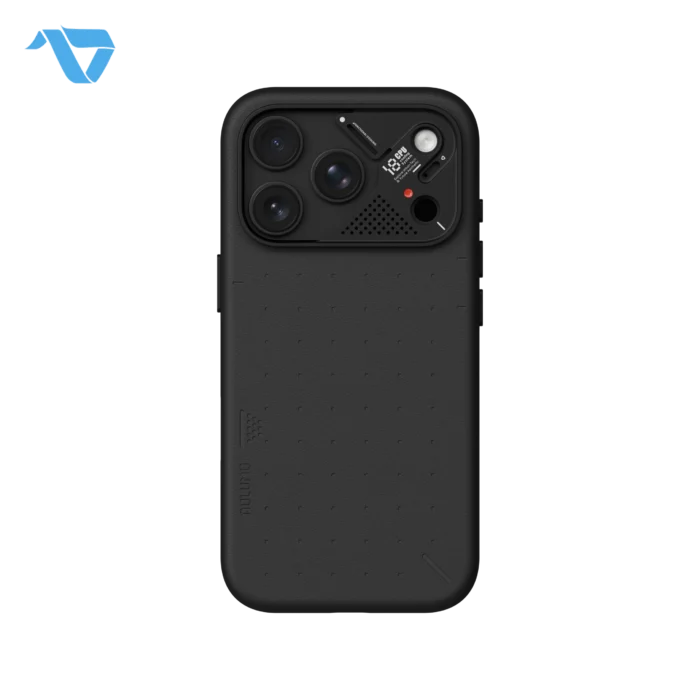 Aulumu A18 Particle Vegan Leather Case for iPhone 17/18 Pro - Obsidian Black - Image 2
