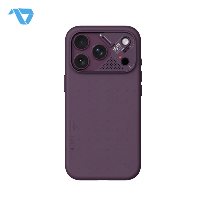 Aulumu A18 Particle Vegan Leather Case for iPhone 17/18 Pro - Burgundy - Image 2