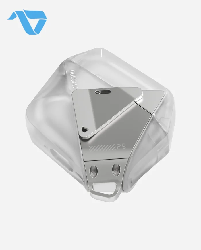 Aulumu A29 Geometric Case for AirPods 4 | Lock & Lanyard - Translucent White - Image 2