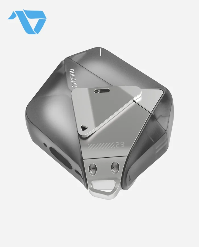 Aulumu A29 Geometric Case for AirPods 4 | Lock & Lanyard - Translucent Gray - Image 2