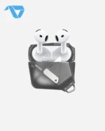 Aulumu A29 Geometric Case for AirPods 4 | Lock & Lanyard - Translucent Gray - Image 3