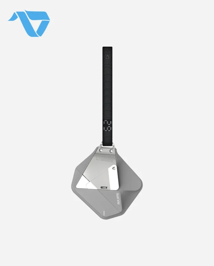 Aulumu A29 Geometric Case for AirPods 4 | Lock & Lanyard - Gray - Image 4