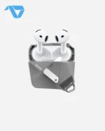Aulumu A29 Geometric Case for AirPods 4 | Lock & Lanyard - Gray - Image 3