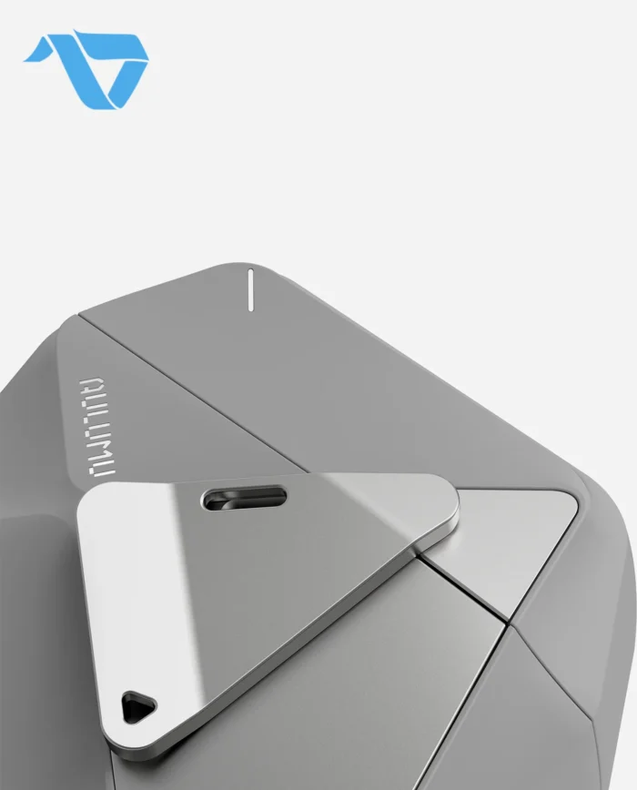 Aulumu A29 Geometric Case for AirPods 4 | Lock & Lanyard - Gray - Image 7