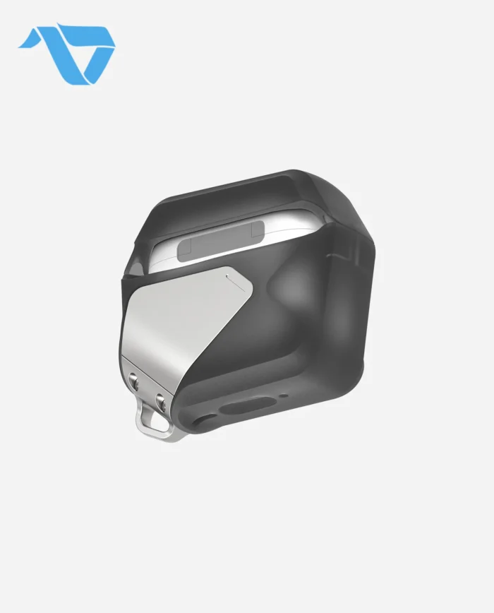 Aulumu A29 Geometric Case for AirPods 4 | Lock & Lanyard - Translucent Gray - Image 7
