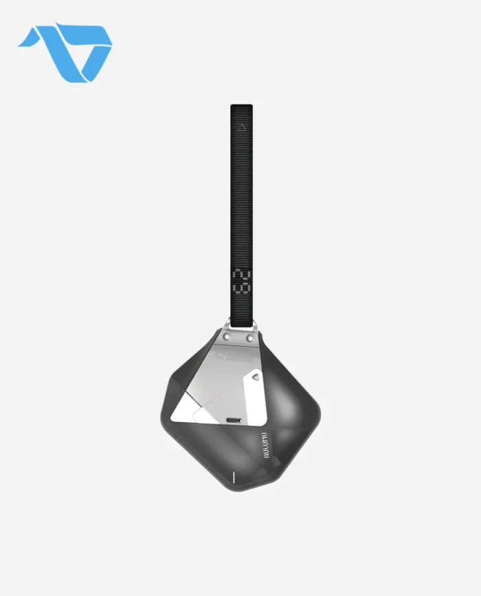 Aulumu A29 Geometric Case for AirPods 4 | Lock & Lanyard - Translucent Gray - Image 4