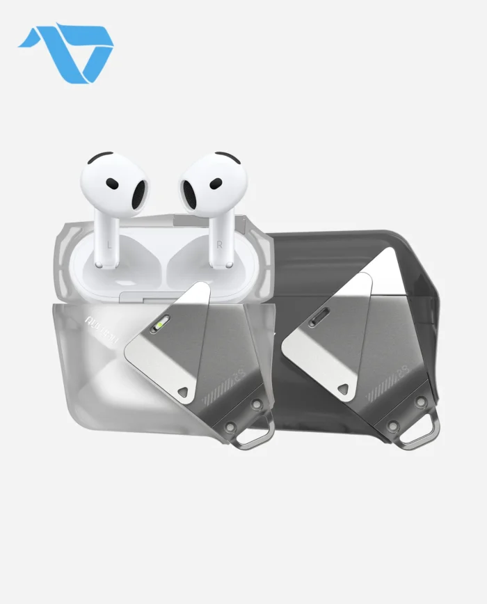 Aulumu A29 Geometric Case for AirPods 4 | Lock & Lanyard - Translucent White - Image 7