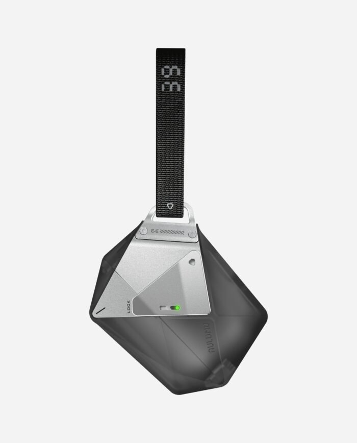 Aulumu A39 Geometric Case for AirPods Pro 3 | Lock & Lanyard - Translucent Gray - Image 2