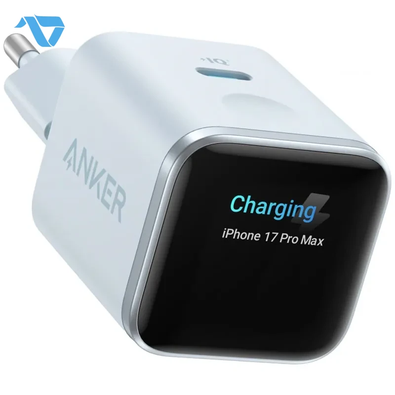 Anker-Nano-Display-45W-USB-C-Charger-Blue-0194644320867-13072026-01-p Anker Nano Charger With IQ USB-C Port, Smart Device Detection (45W, Smart Display) - White (Etisal) - Image 1
