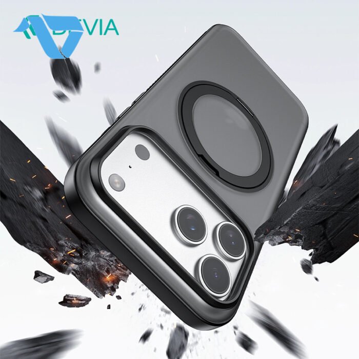 DEVIA Light Ripple Series Curved Skin-Friendly Magnetic Case  (With Touch Button) For iPhone 18 Pro Max Black - Image 6