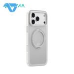 DEVIA Light Ripple Series Curved Skin-Friendly Magnetic Case  (With Touch Button) For iPhone 18 Pro Max White