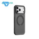 DEVIA Light Ripple Series Curved Skin-Friendly Magnetic Case (With Touch Button) For iPhone 18 Pro Max Black