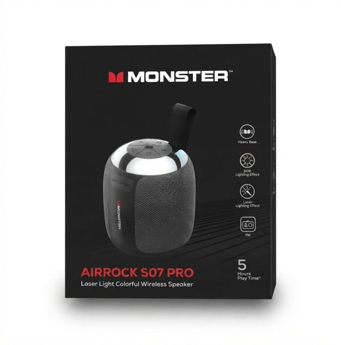 Monster AirRock S07 Pro – Laser Light Colorful Wireless Speaker Black - Image 7