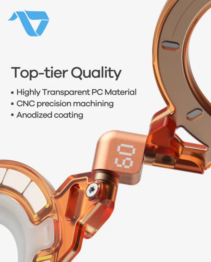 Aulumu G09 Ghost Transparent Infinite 360° Magnetic Stand - Translucent Orange - Image 6