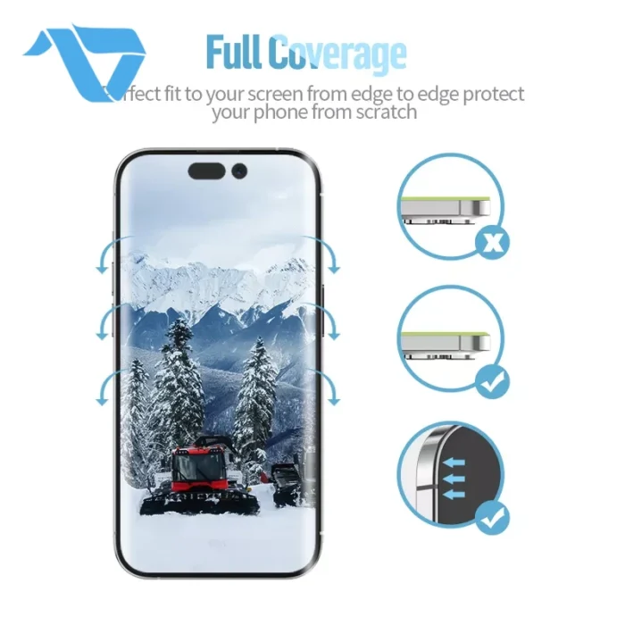 ⁦Blueo HD 3D Privacy Tempered Glass Screen Protector for iPhone 18 Pro Max⁩ - الصورة ⁦6⁩