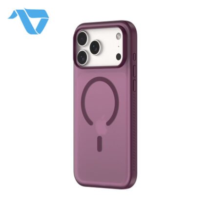 DEVIA Light Ripple Series Curved Skin-Friendly Magnetic Case For iPhone 18 Pro Max – Dark Cherry