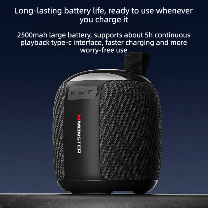 Monster AirRock S07 Pro – Laser Light Colorful Wireless Speaker Black - Image 6