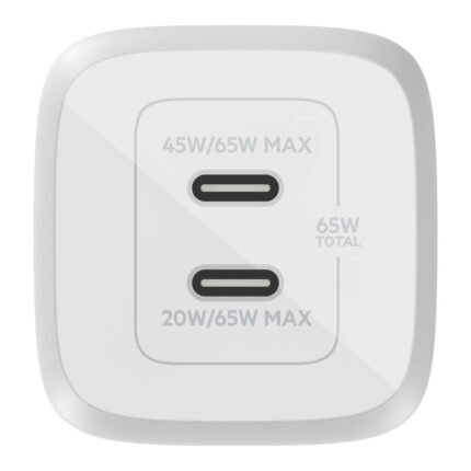 Belkin BoostCharge Pro Dual USB-C GaN Wall Charger 65W with PPS