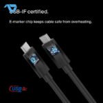 Belkin Connect USB4 Cable, 240W and 20Gbps, 6.6 ft (2M) - Black - الصورة 6