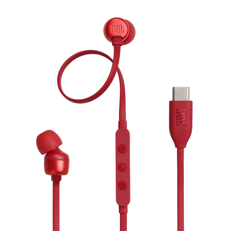 JBL Tune 310C USB-C Wired Earphones Red