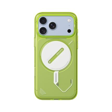Aulumu A18 Ghost Lumen Transparent Case for iPhone 17/18 Pro Max - Yellow Lemon on iPhone 18 Pro Max Glacier