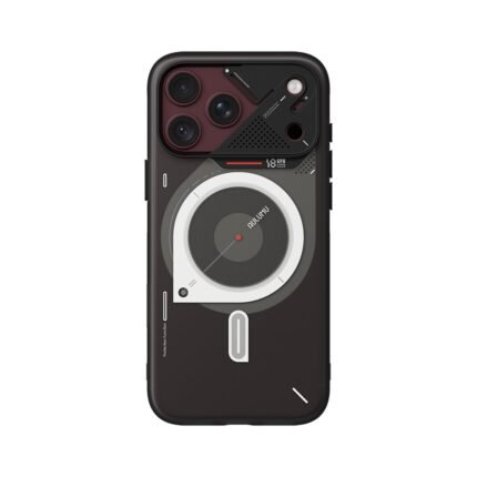 Aulumu A18 Hyper Frosted Case for iPhone 17/18 Pro Max - Translucent Gray on iPhone 18 Pro Max Burgundy