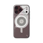 Aulumu A18 Hyper Frosted Case for iPhone 17/18 Pro Max - Translucent White on iPhone 18 Pro Max Burgundy
