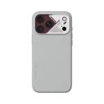 Aulumu A18 Particle Vegan Leather Case for iPhone 17/18 Pro Max - Cosmic Gray on iPhone 18 Pro Max Burgundy