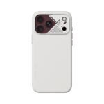 Aulumu A18 Particle Vegan Leather Case for iPhone 17/18 Pro Max - Frost White on iPhone 18 Pro Max Burgundy