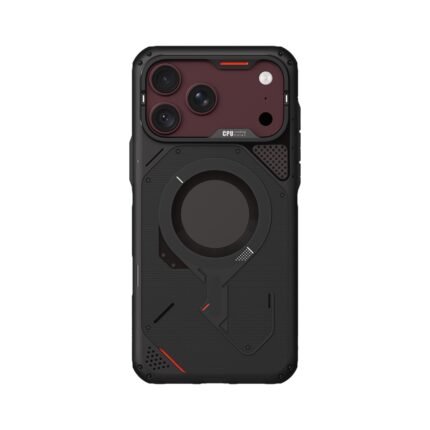 Aulumu A18 Rugged Outdoor Case for iPhone 17/18 Pro Max - Translucent Gray on iPhone 18 Pro Max Burgundy