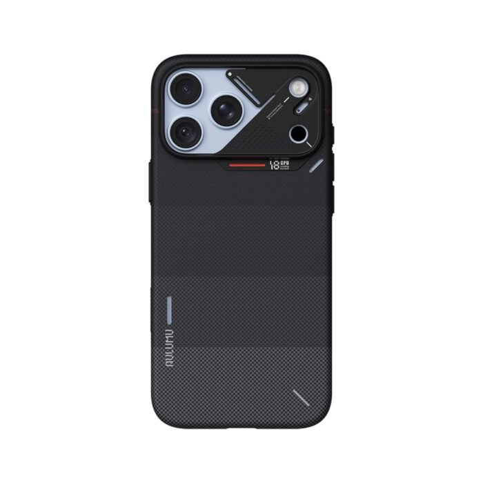 Aulumu A18 Ultra Slim Gradient Aramid Fiber Case for iPhone 17/18 Pro Max - Ombre Black on iPhone 18 Pro Max Glacier