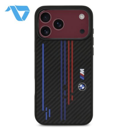 bmw-magsafe-kevlar-case-with-printed-tricolor-metal-logos-for-iphone-18-pro-max-on-burgundy-iphone