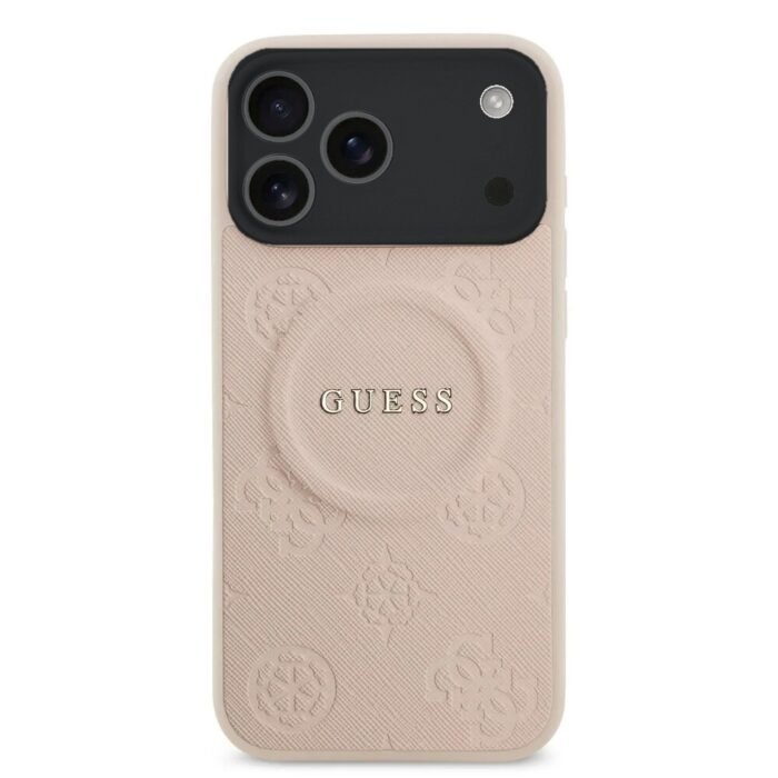 Guess iPhone  17/18 Pro Max Back cover case - Magsafe PU Leather - Peony Hot Stamp - Pink - Image 3