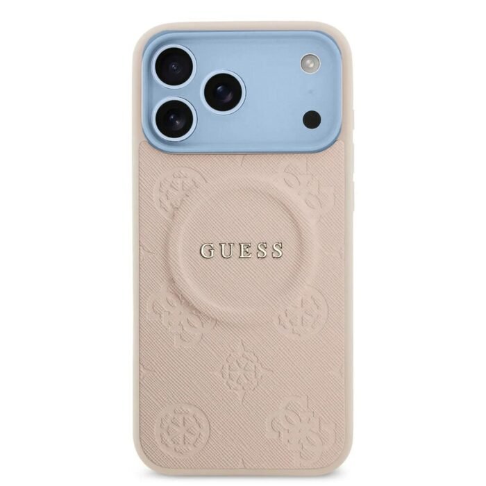 Guess iPhone  17/18 Pro Max Back cover case - Magsafe PU Leather - Peony Hot Stamp - Pink - Image 2
