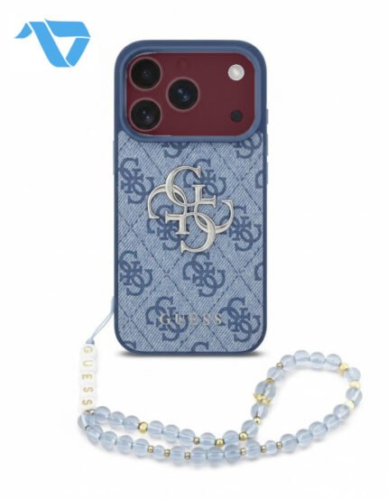guess-iphone-18-pro-max-case-with-big-classic-logo-with-strap-blue-on-burgundy-iphone