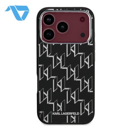 karl-lagerfeld-case-for-iphone-18-pro-max-back-magsafe-iml-repeated-monogram-electroplated-black-on-burgundy-iphone
