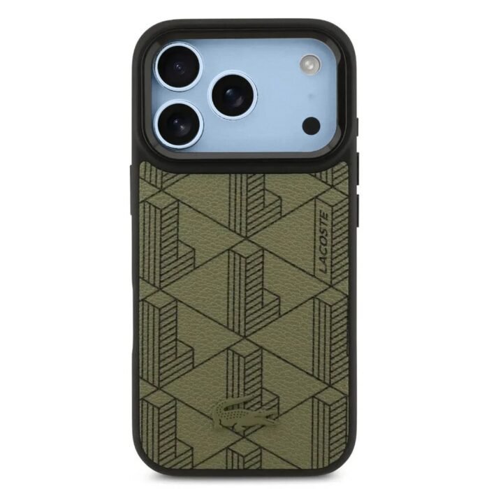 Lacoste Monogram Logo iPhone 17/18 Pro Max MagSafe Back Cover Case with Camera Stand - Vert - Image 2