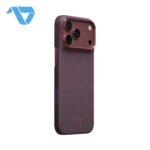 Pitaka Edge Case for iPhone 17/18 Pro Max – Blue’s Red (PitaTap) on iPhone 18 Pro Max Burgundy