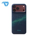 Pitaka Edge Case for iPhone 17/18 Pro Max – Nearfield Blue (PitaTap) on iPhone 18 Pro Max Burgundy