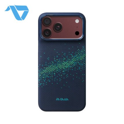 Pitaka Edge Case for iPhone 17/18 Pro Max – Nearfield Blue (PitaTap) on iPhone 18 Pro Max Burgundy
